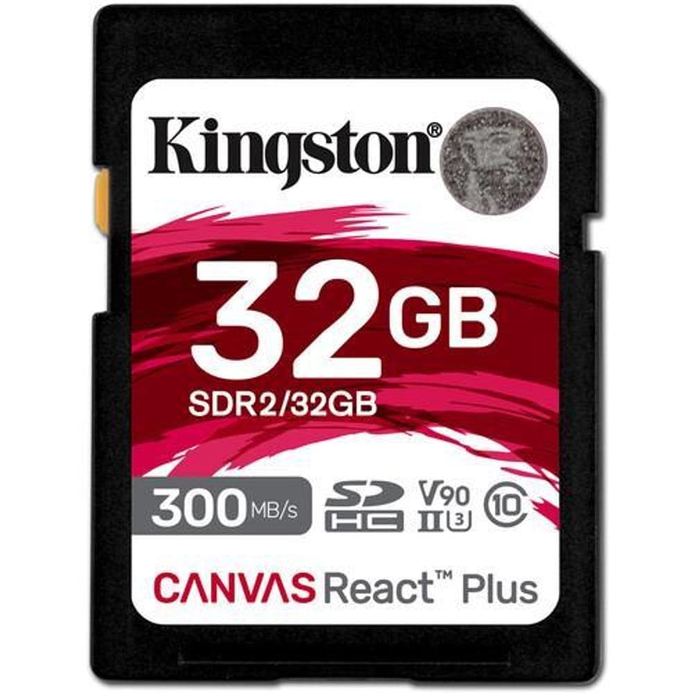 Cartão Memória Kingston Sd Canvas React 32Gb Uhs-Ii 300Mb/S