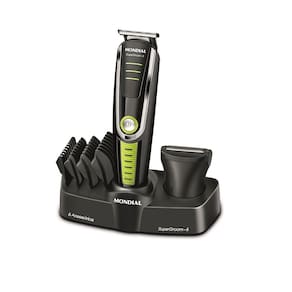 Aparador de Pelos Mondial Super Groom 6 em 1 Preto/Verde