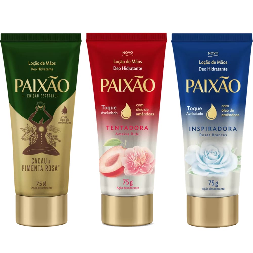 Kit Paixão Creme para as Mãos 3 Unidades