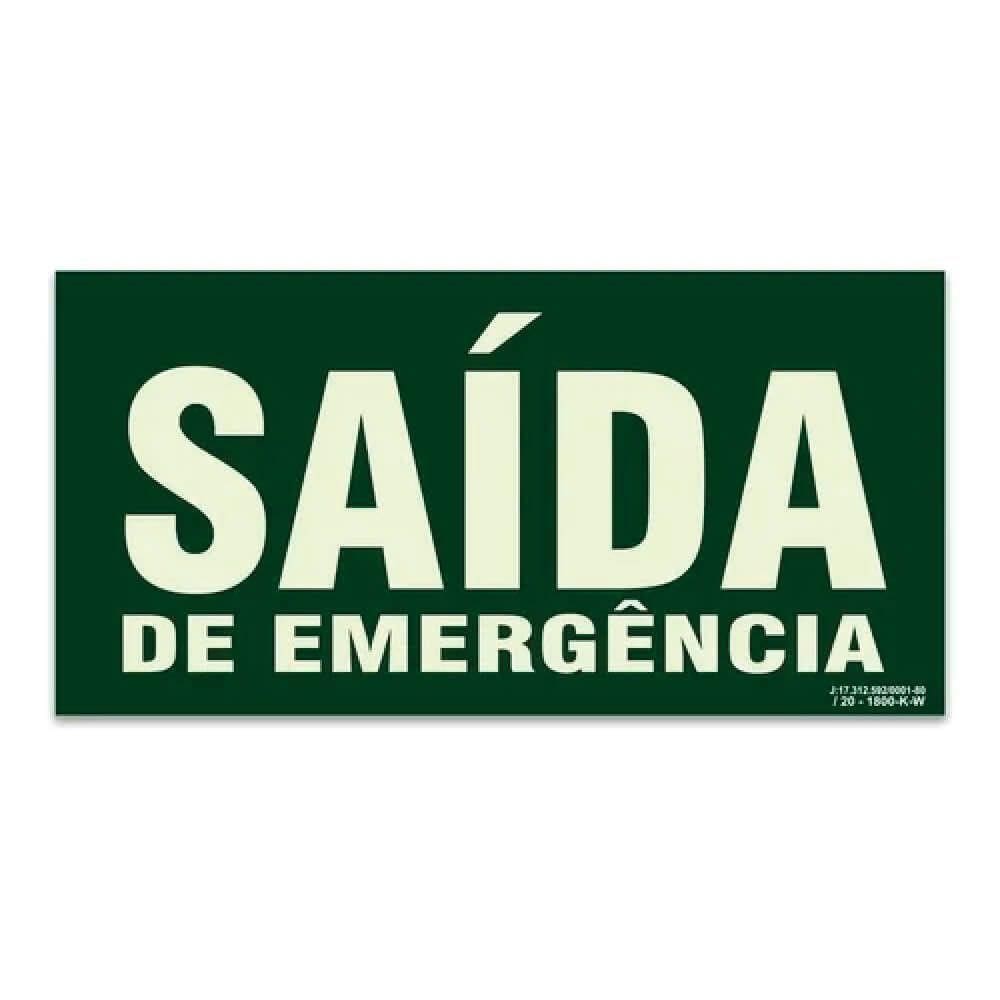 Placa S12 Saida De Emergência 10cm X 20cm