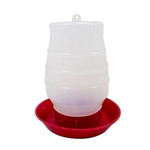 Bebedouro Automático 2L p/ Frango e Aves | Transp./Vermelho