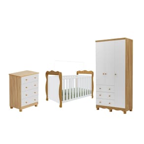 Quarto Completo Bebe Moveis Peroba Lisi Junior 03 portas MDF