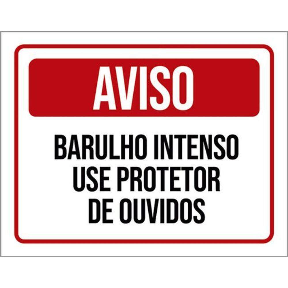 Kit 5 Placa Barulho Intenso Use Protetor Ouvidos36X46