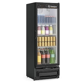 Expositor Vertical Porta De Vidro Gptu40el Gelopar Refrigerador 410 Litros Preto 220v