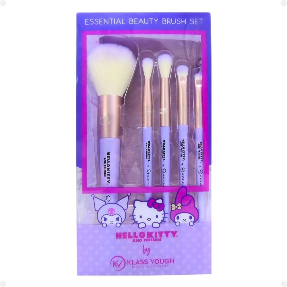 Kit de Pincéis com Necessaire Hello Kitty By Klass Vough Essential Beauty Brush Set Kthk-01
