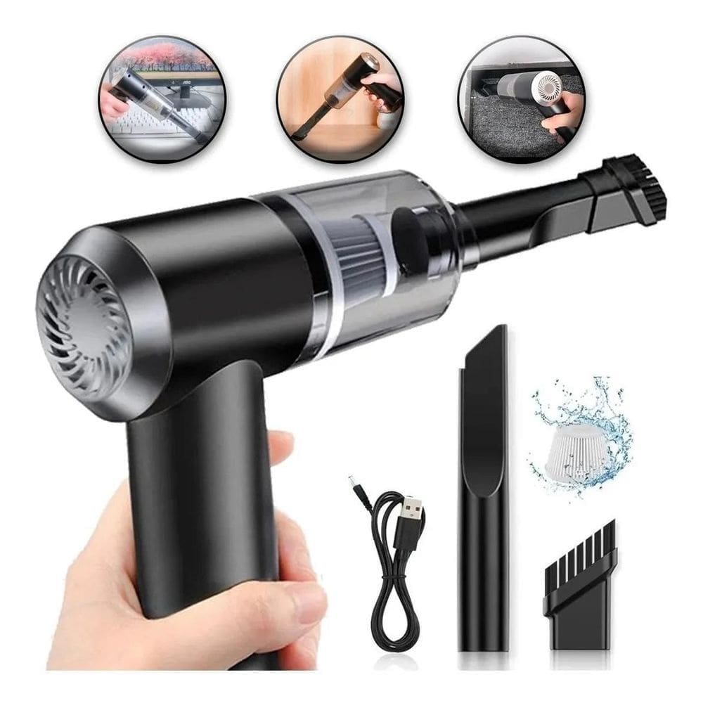Aspirador Portátil Automotivo Potente Recarregável 2 em 1 Mini Escova