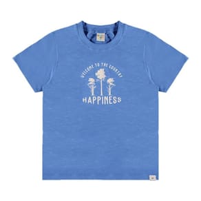 Camiseta manga curta flamê Hapiness Have Fun