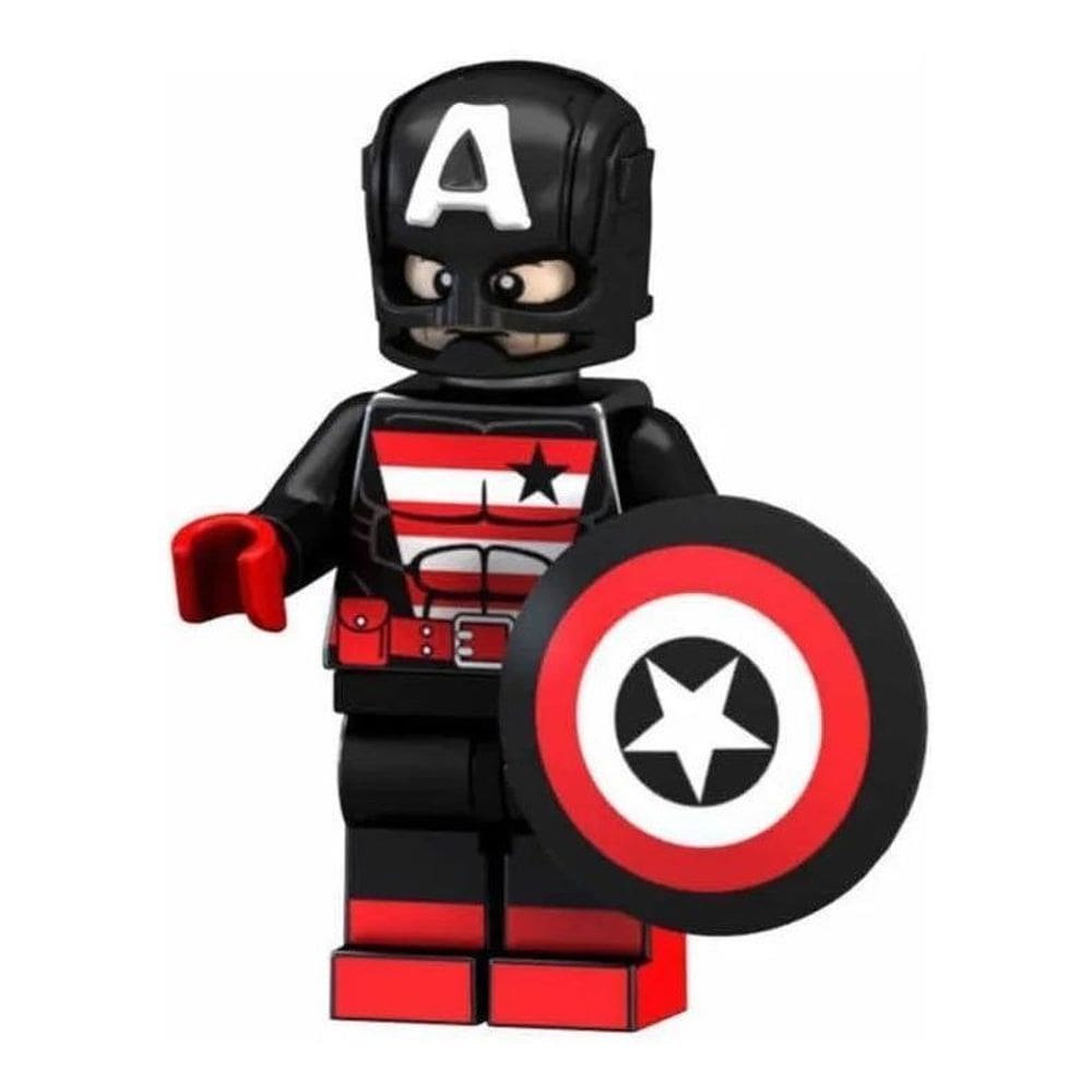 Boneco Blocos De Montar Capitão América Agente Marvel