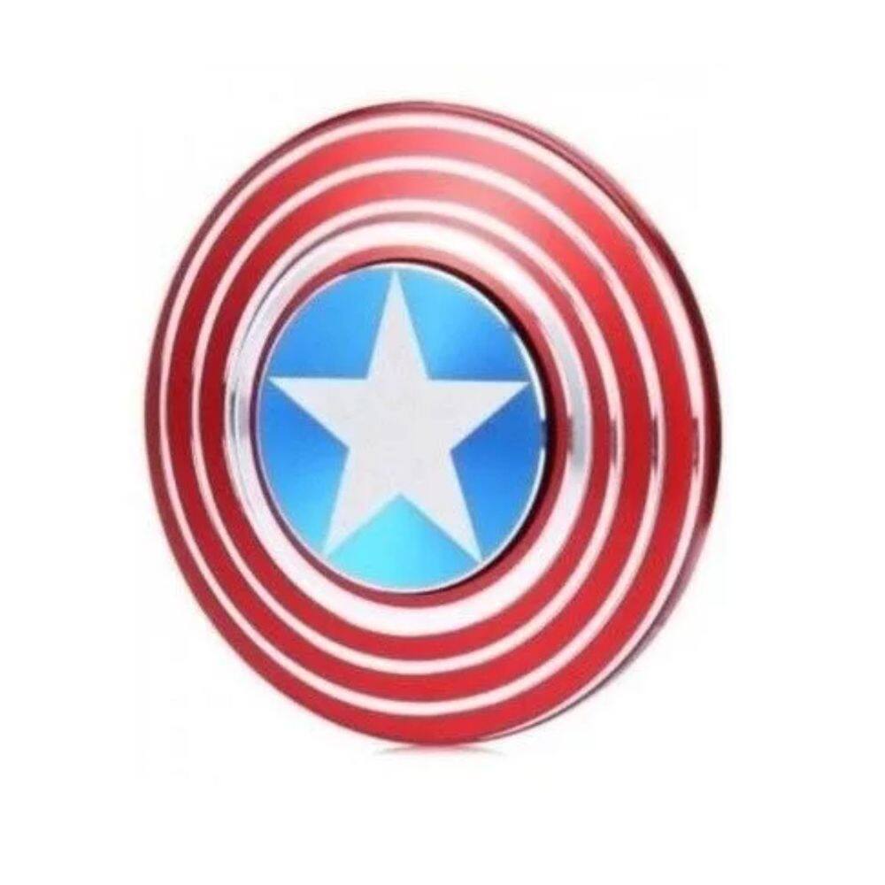 Fidget Spinner Temático Capitão América - Inclui Caixa de Metal Colecionável