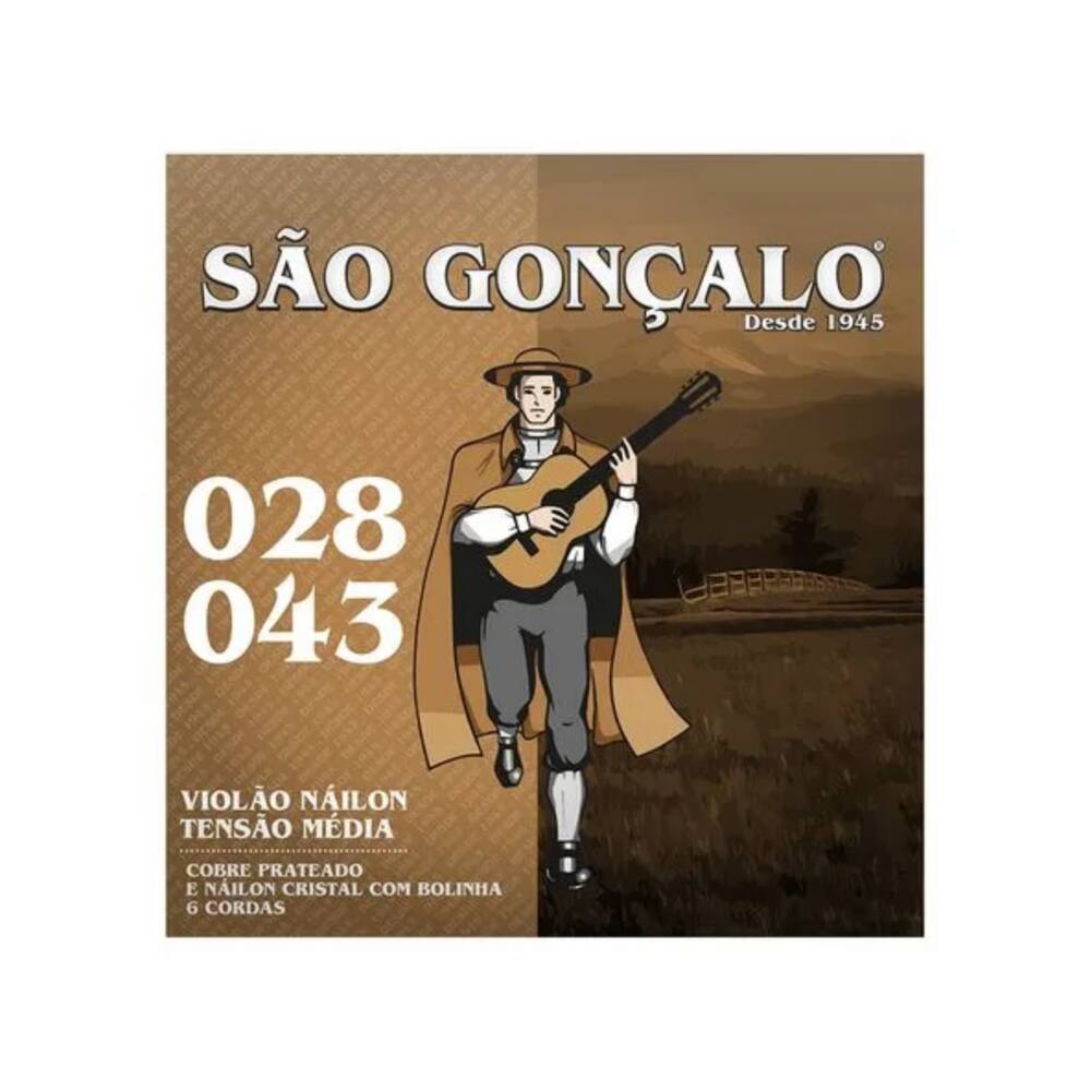 Encordoamento Nylon Cristal Tensão Média sem Bolinha para Violão - SÃO GONÇALO