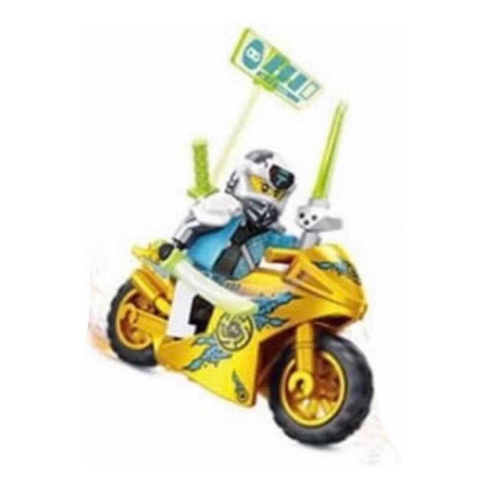 Boneco Blocos De Montar Nya Moto Dourada Ninjago