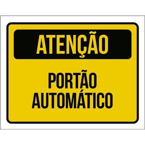 Kit 5 Placas Atenção Portão Automático Amarela 36X46