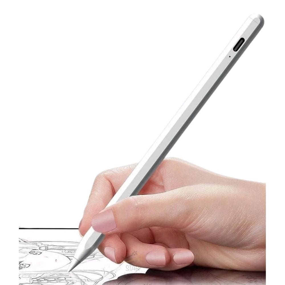 Caneta Stylus Universal Ponta Fina Toque Sensível - Branco