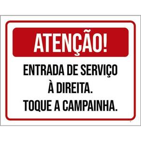 Kit 5 Placas Atenção Entrada Serviço Direita 36X46