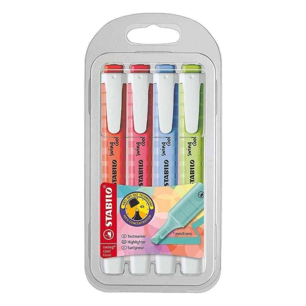 Marca Texto Stabilo Swing Cool 4 Cores Pastéis