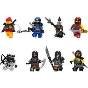 Kit 8 Bonecos Blocos De Montar Zane Kai Jet Jack Ninjago