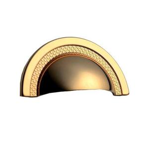 Puxador De Gaveta Concha Sobrepor Zen Shell - Gold - 48Mm