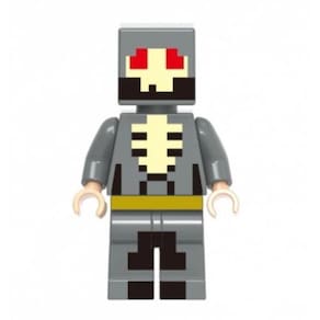 Boneco Minifigure Blocos De Montar Minecraft Skin Gray