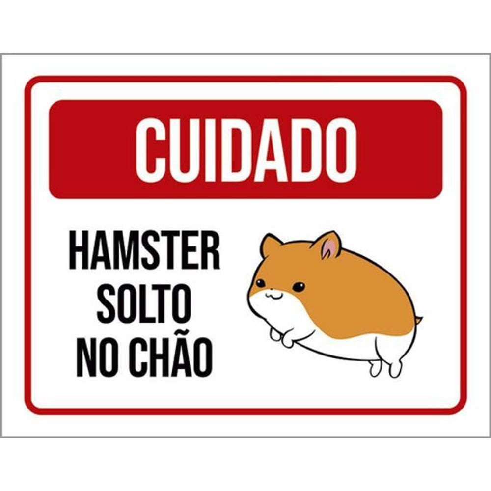 Kit 5 Placas Cuidado Hamster Solto No Chão 36X46