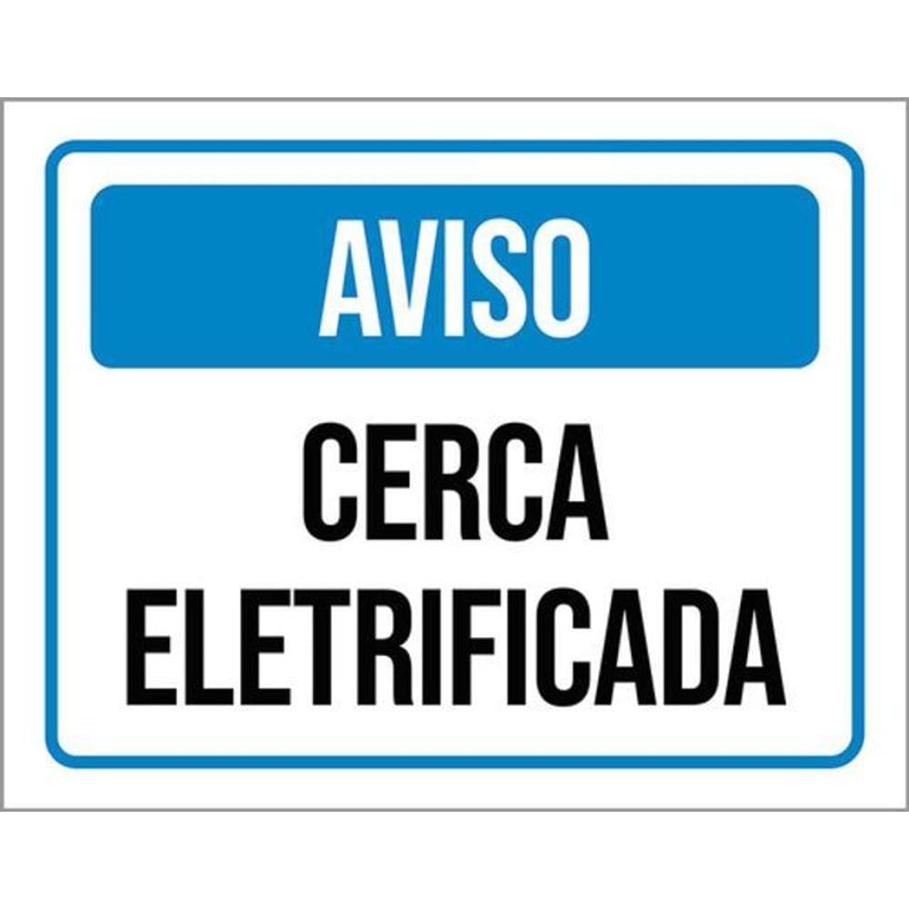 Kit 5 Placas De Aviso Cerca Eletrificada 36X46