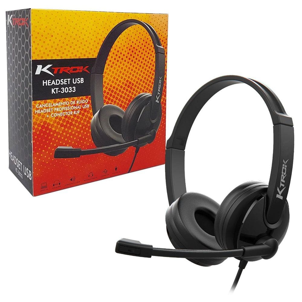 Headset Corporativo Ktrok Kt-3033, Usb, Driver 40Mm, Omni