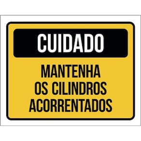 Kit 5 Placas Cuidado Mantenha Cilindros Acorrentados 36X46