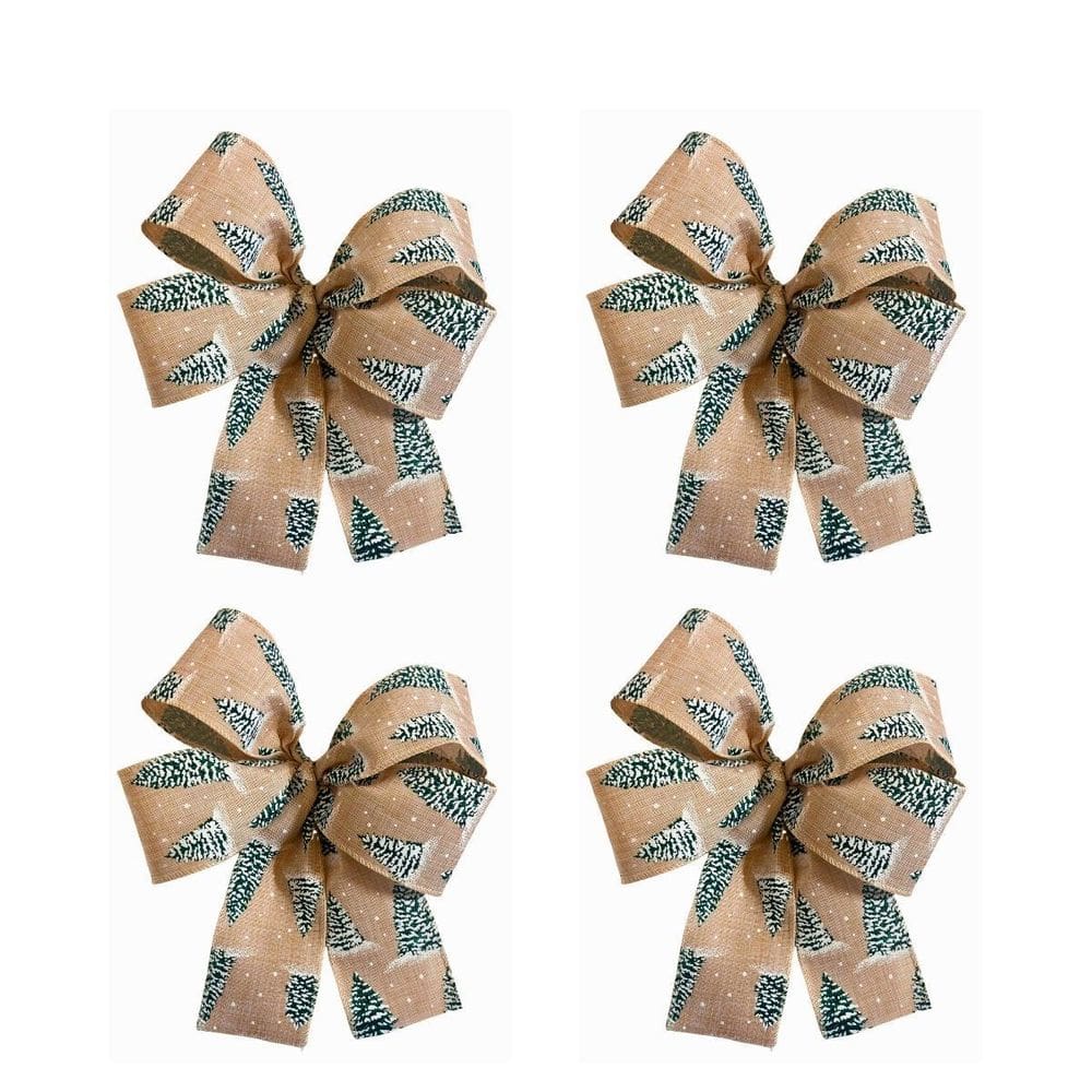 Laço Árvore De Natal Verde Luxo Decoração Guirlanda 06Un