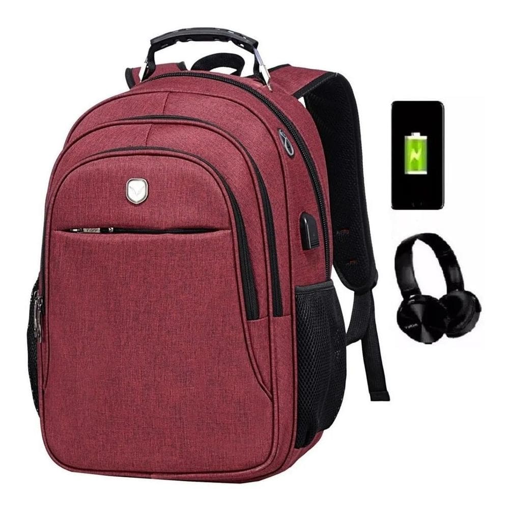 Mochila Notebook Entrada Usb Fone Masculina Feminina Yepp