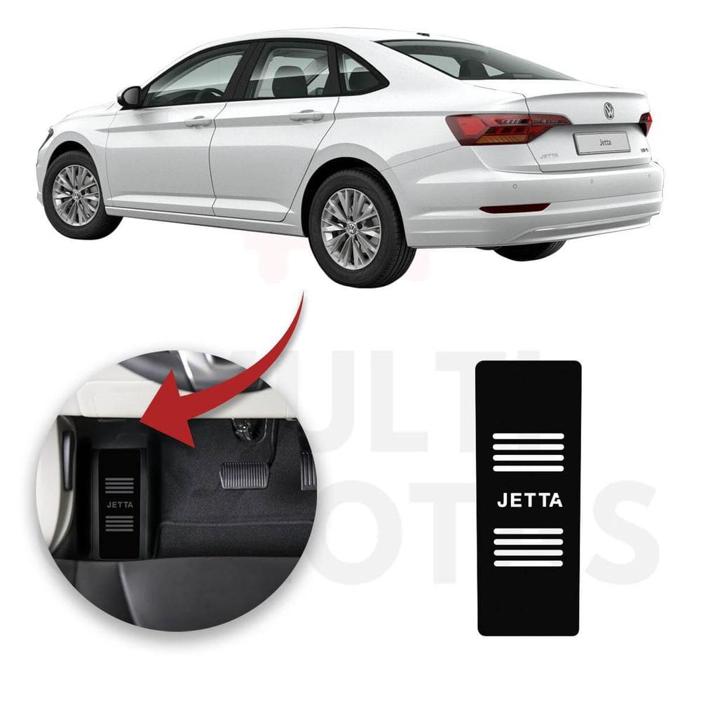 Descanso De Pé Volkswagen Jetta 19 A 22 Aço Escovado Preto