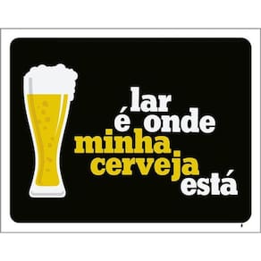 Kit 5 Placas Lar É Onde Minha Cerveja Está 36X46