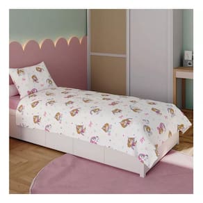 Jogo De Cama 100% Algodao Solteiro Patrulha Canina 140X210M