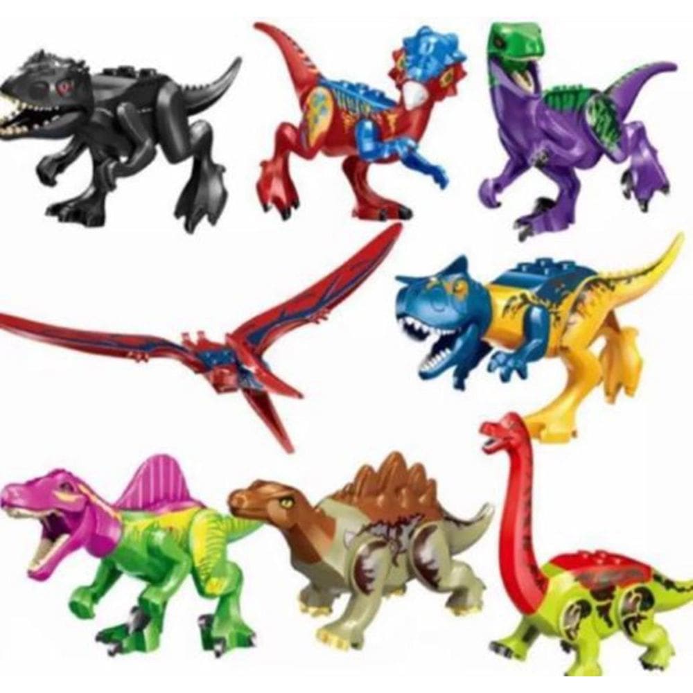Blocos De Montar Jurássico Kit T Rex Bronto Dinossauros