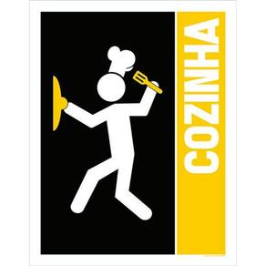 Kit 5 Placas Sinalização - Cozinha Homem
