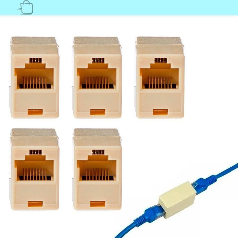 Kit Com 5 Extensores De Cabo De Rede Rj45