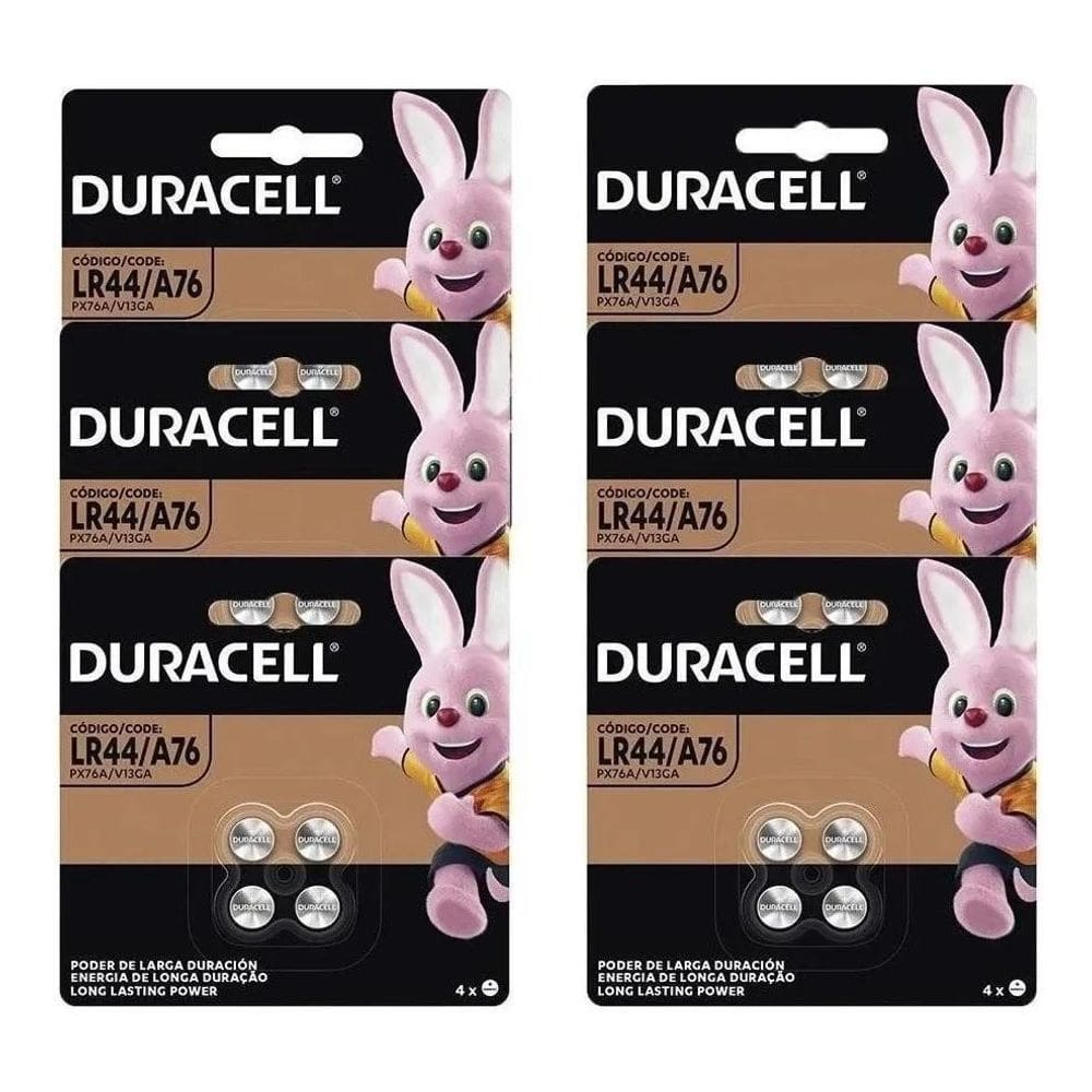 48 Pilha Lr44 Bateria Alcalina Duracell 1.5V Moeda Botão 12