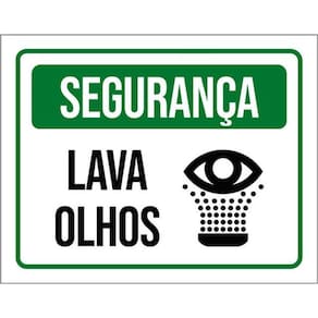 Kit 5 Placas De Segurança Aviso Lava Olhos 36X46