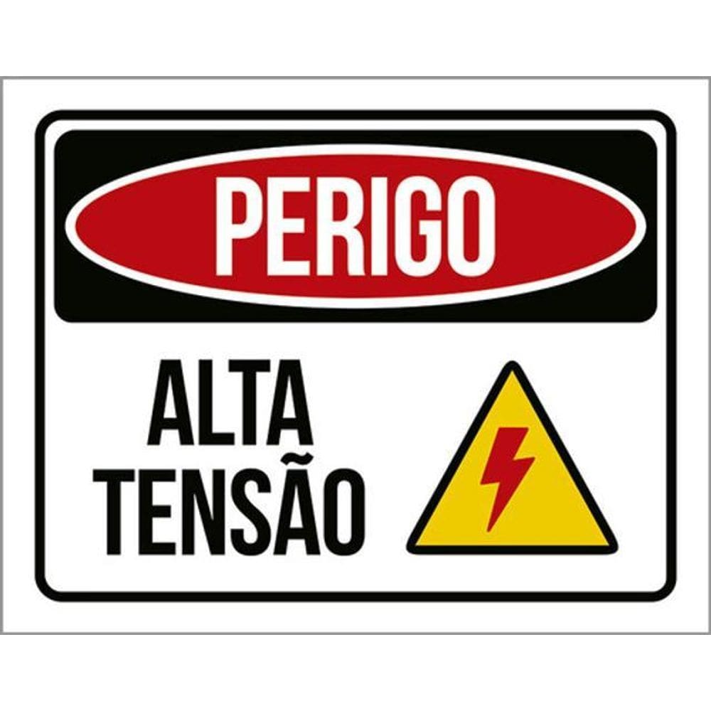 Kit 5 Placas Perigo Alta Tensão Atenção 36X46