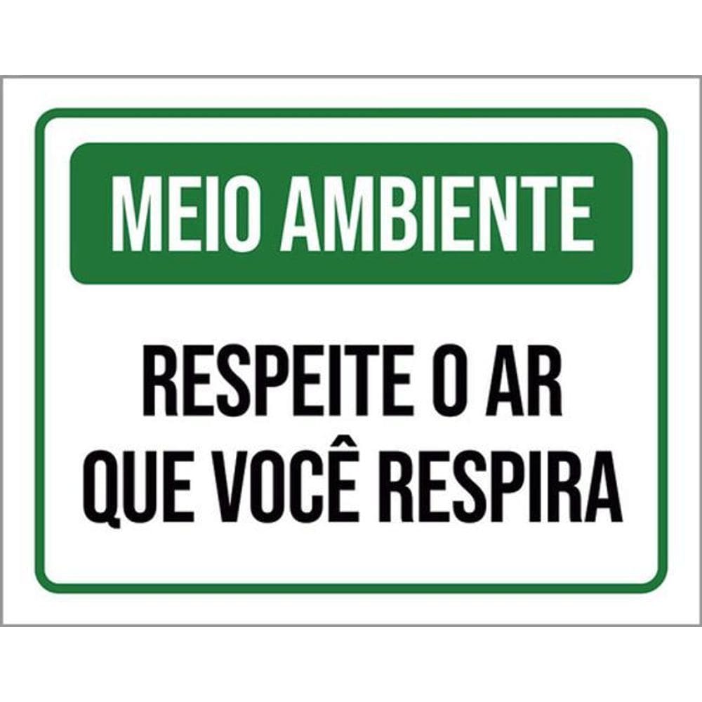 Kit 5 Placa Meio Ambiente Respeite Ar Que Você Respira36X46