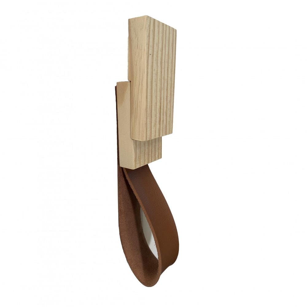 Gancho Pinus Retangular Duplo Com Courino Caramelo