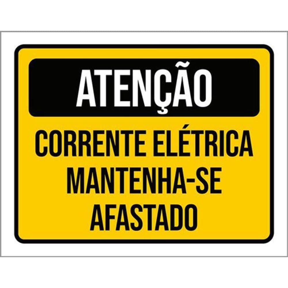 Kit 5 Placas De Atenção Corrente Elétrica 36X46