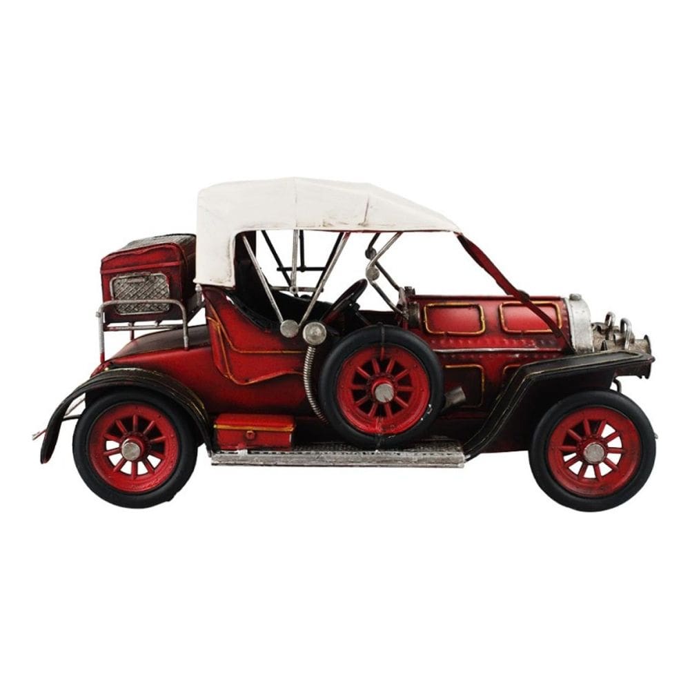 Miniatura Enfeite Retrô Carro Antigo Grande Vermelho - 30cm