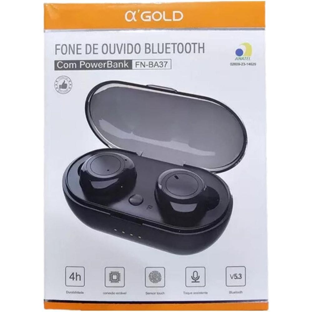 Fone Sem Fio Bluetooth A`Gold Sensor Touch Fn-Ba37 Qualidade
