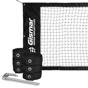 Kit Beach Tennis Preto - Rede Oficial Pro + Fita Marcação