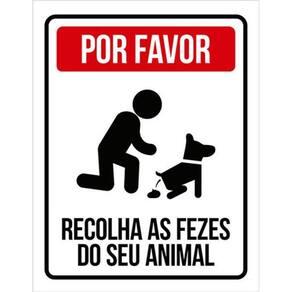 Kit 5 Placas Por Favor Recolha Fezes Animal 36X46