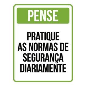Kit 5 Placas Pense Pratique Normas Segurança Verde 36X46