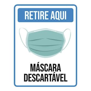 Kit 5 Placas Retire Aqui Máscara Descartável 36X46