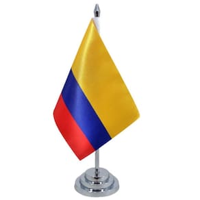 Bandeira Mesa Colômbia 29 cm Haste Poliéster Brilhante