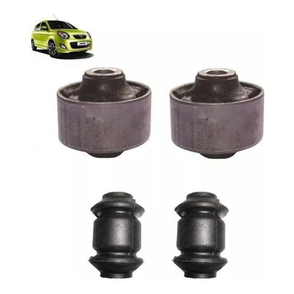 Kit 4 Bucha Bandeja Dianteira Picanto Soul 2006 Ate 2014