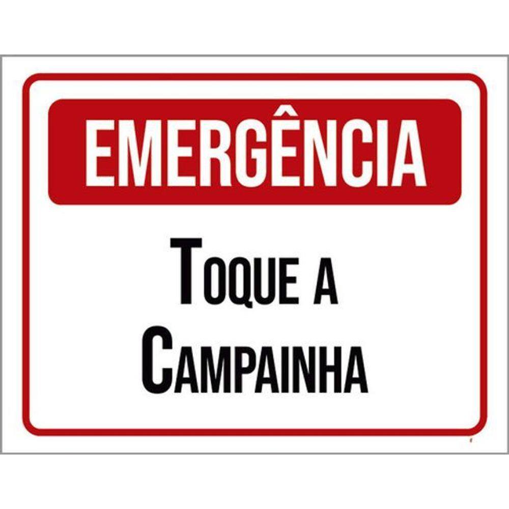 Kit 5 Placas Emergência Toque Campainha 36X46