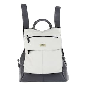 Mochila Feminina Anti Furto Notebook Em Couro Off Com Preto